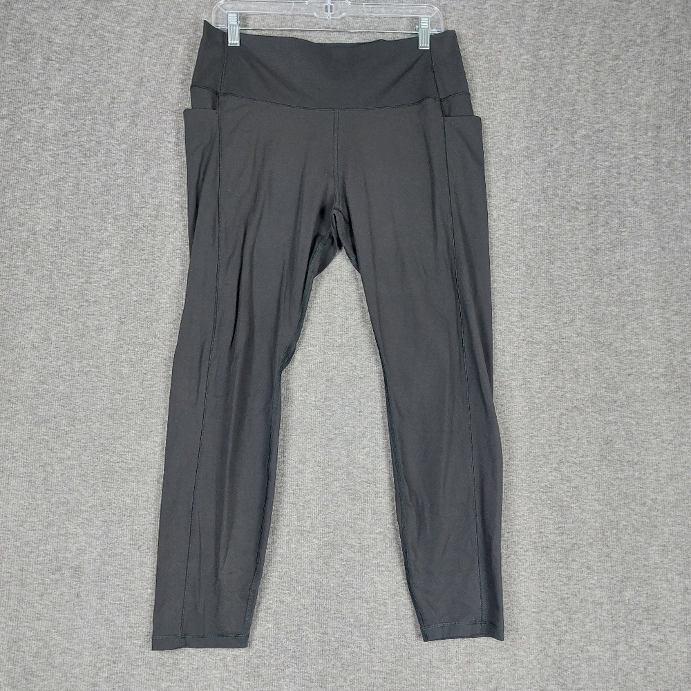 AVIA WOMENS BLACK ATHLETIC ACTIVE WEAR ATHLEISURE FITNESS POCKET LEGGINGS XL